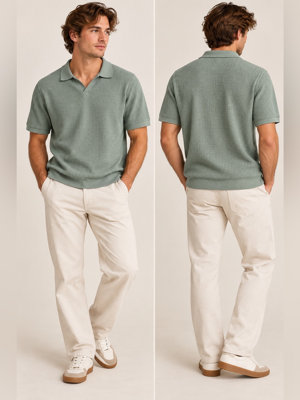 Men’s Lost in Paradise Free Planet Polo Knit Sweater Size L